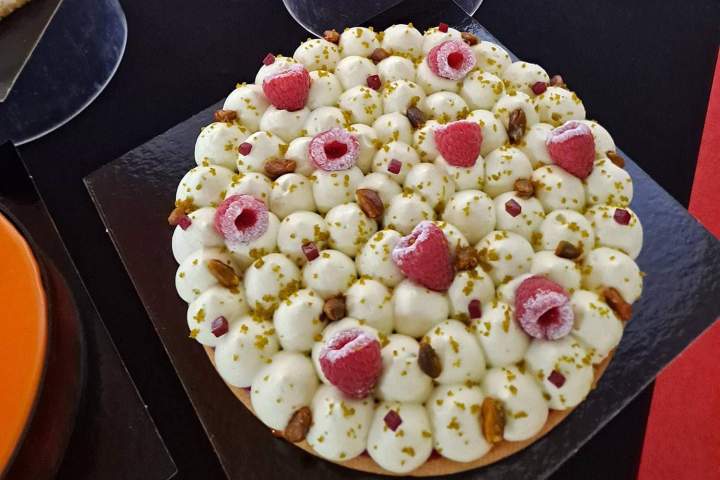 Tarte pistache framboise Savigneux